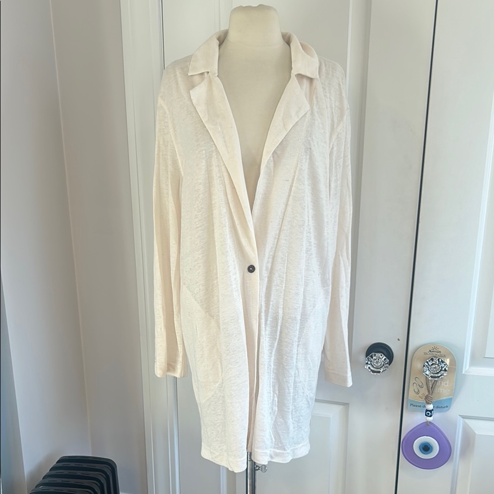 New Free People Cream Longline Cardigan